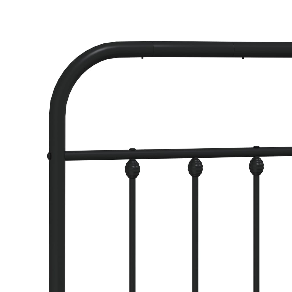Metalni okvir kreveta uzglavlje i podnožje crni 120x200 cm