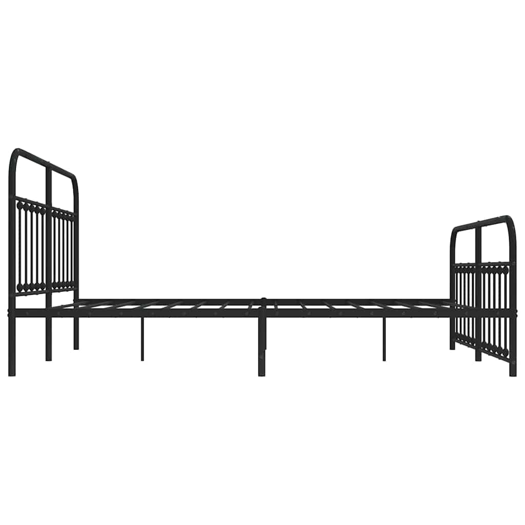 Metalni okvir kreveta uzglavlje i podnožje crni 183x213 cm