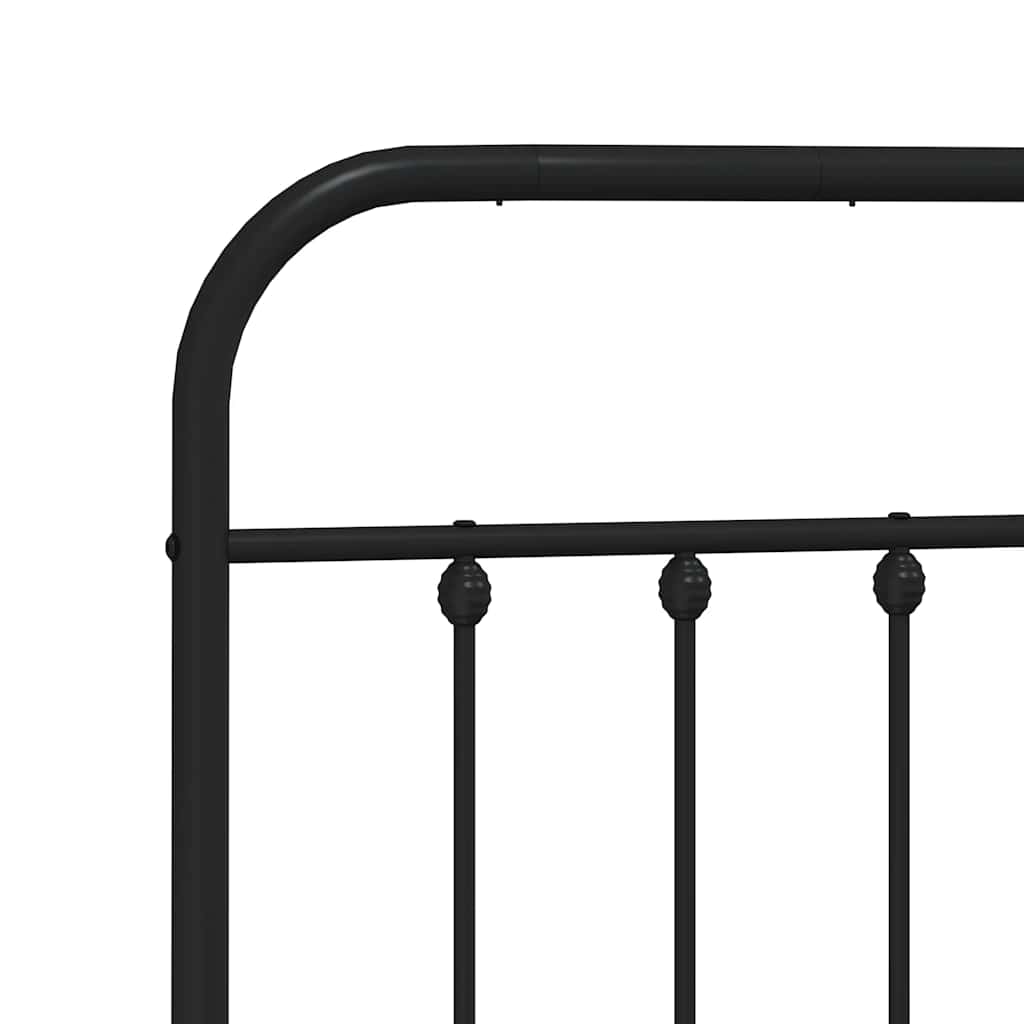 Metalni okvir kreveta uzglavlje i podnožje crni 200x200 cm