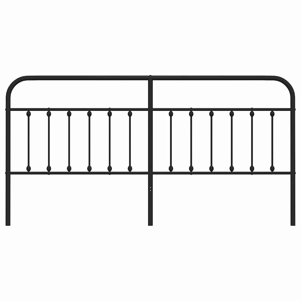 Metalno zamjensko uzglavlje crno 200 cm