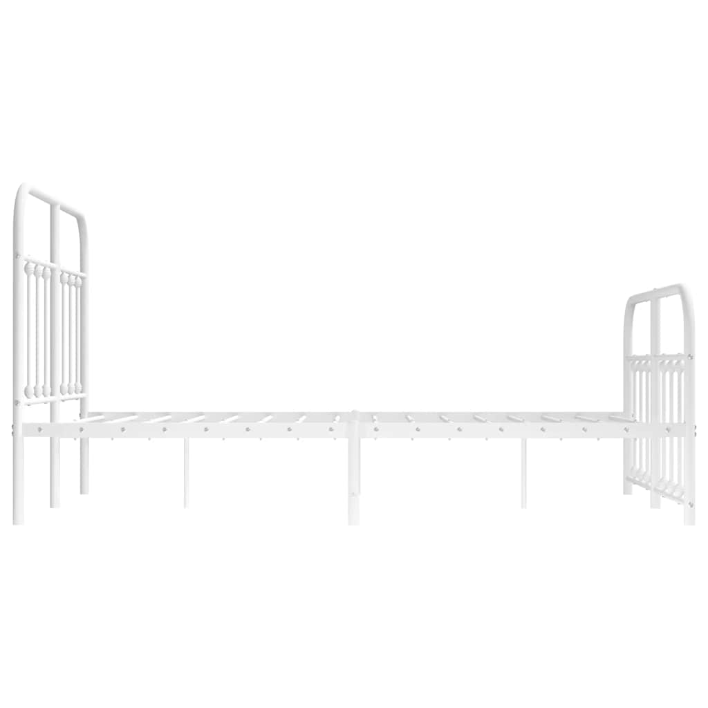 Metalni okvir kreveta uzglavlje i podnožje bijeli 120x200 cm
