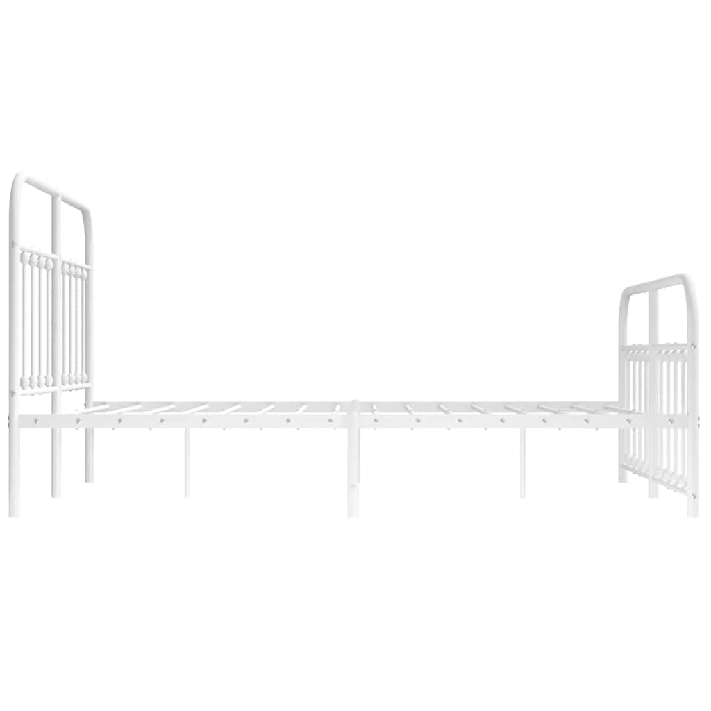 Metalni okvir kreveta uzglavlje i podnožje bijeli 140 x 190 cm