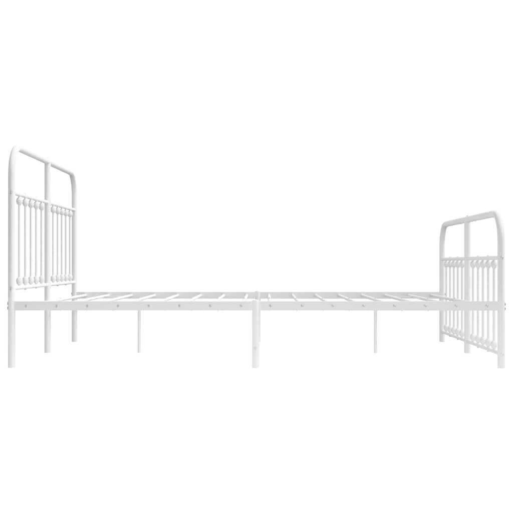 Metalni okvir kreveta uzglavlje i podnožje bijeli 160x200 cm
