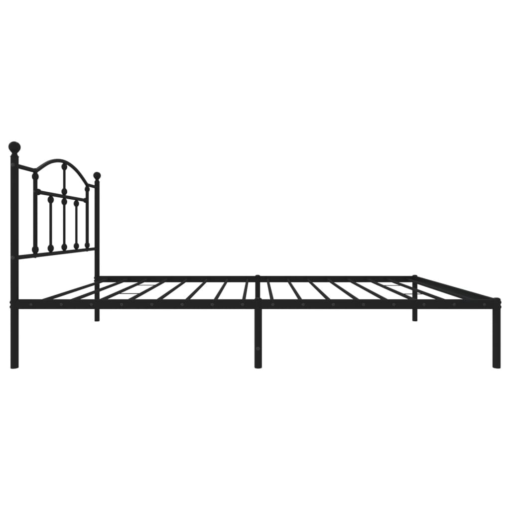 Metalni okvir za krevet s uzglavljem crni 107x203 cm