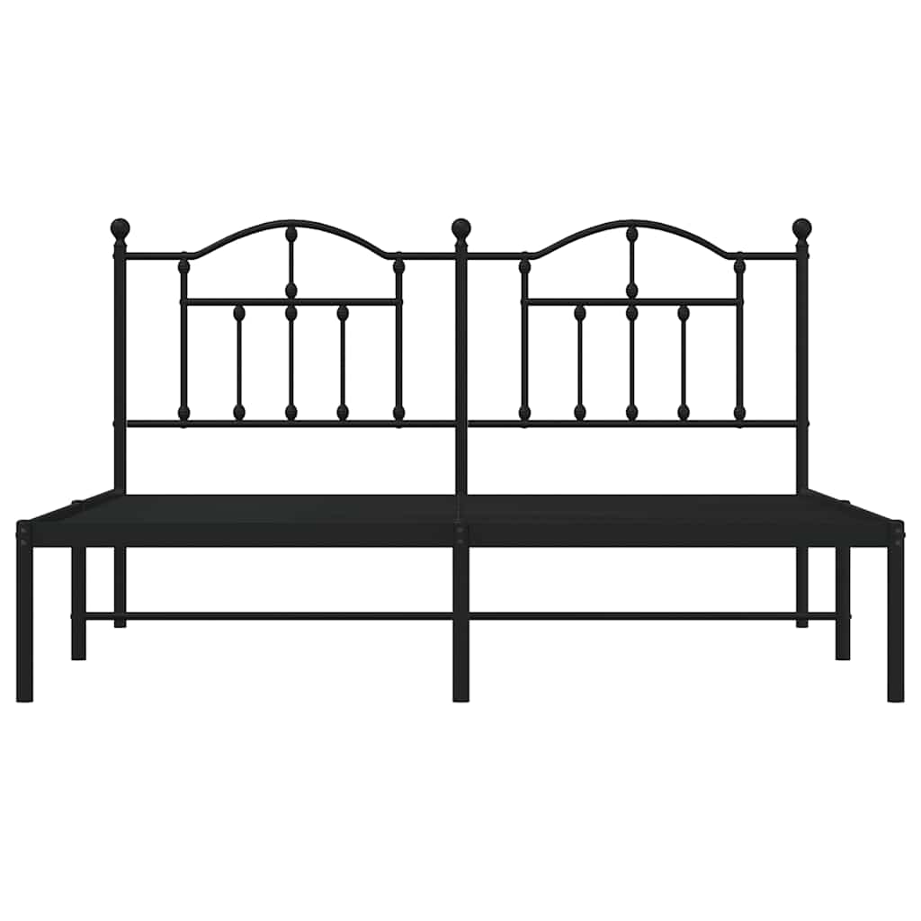 Metalni okvir za krevet s uzglavljem crni 183x213 cm