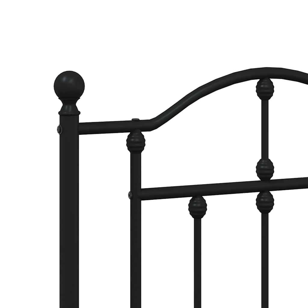 Metalni okvir za krevet s uzglavljem crni 193x203 cm