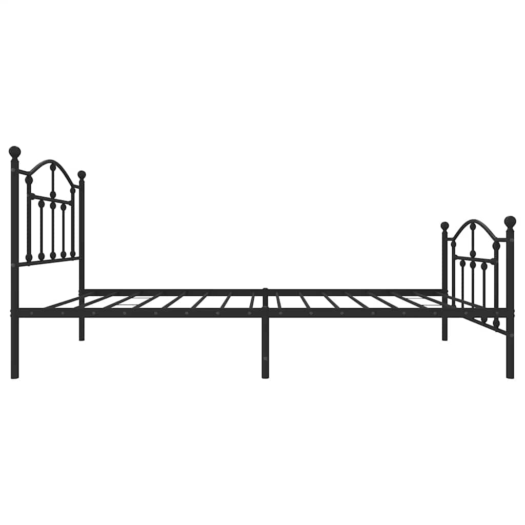Metalni okvir kreveta uzglavlje i podnožje crni 90 x 200 cm
