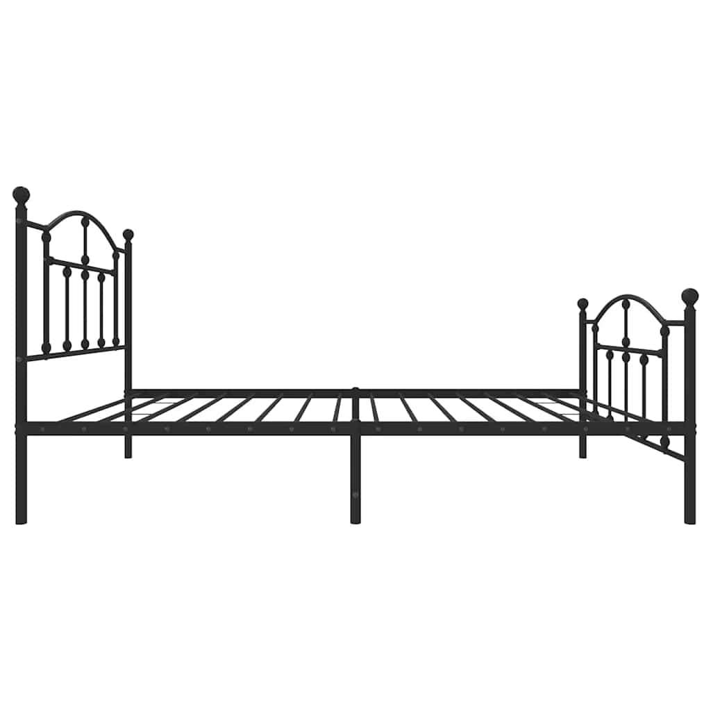 Metalni okvir kreveta uzglavlje i podnožje crni 100x190 cm