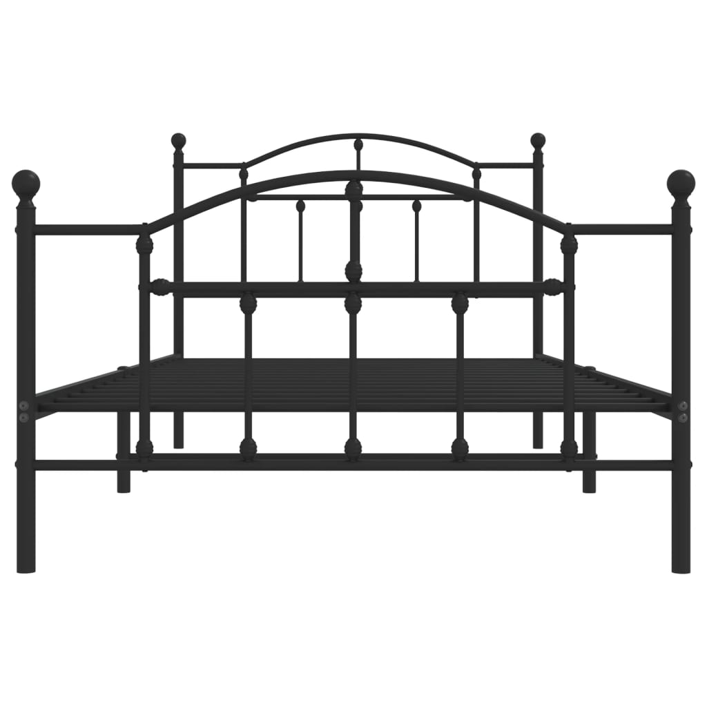 Metalni okvir kreveta uzglavlje i podnožje crni 107x203 cm