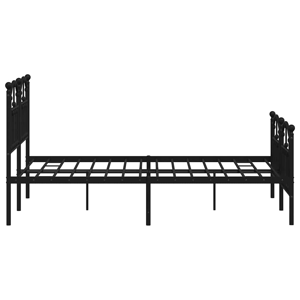 Metalni okvir kreveta uzglavlje i podnožje crni 120x200 cm