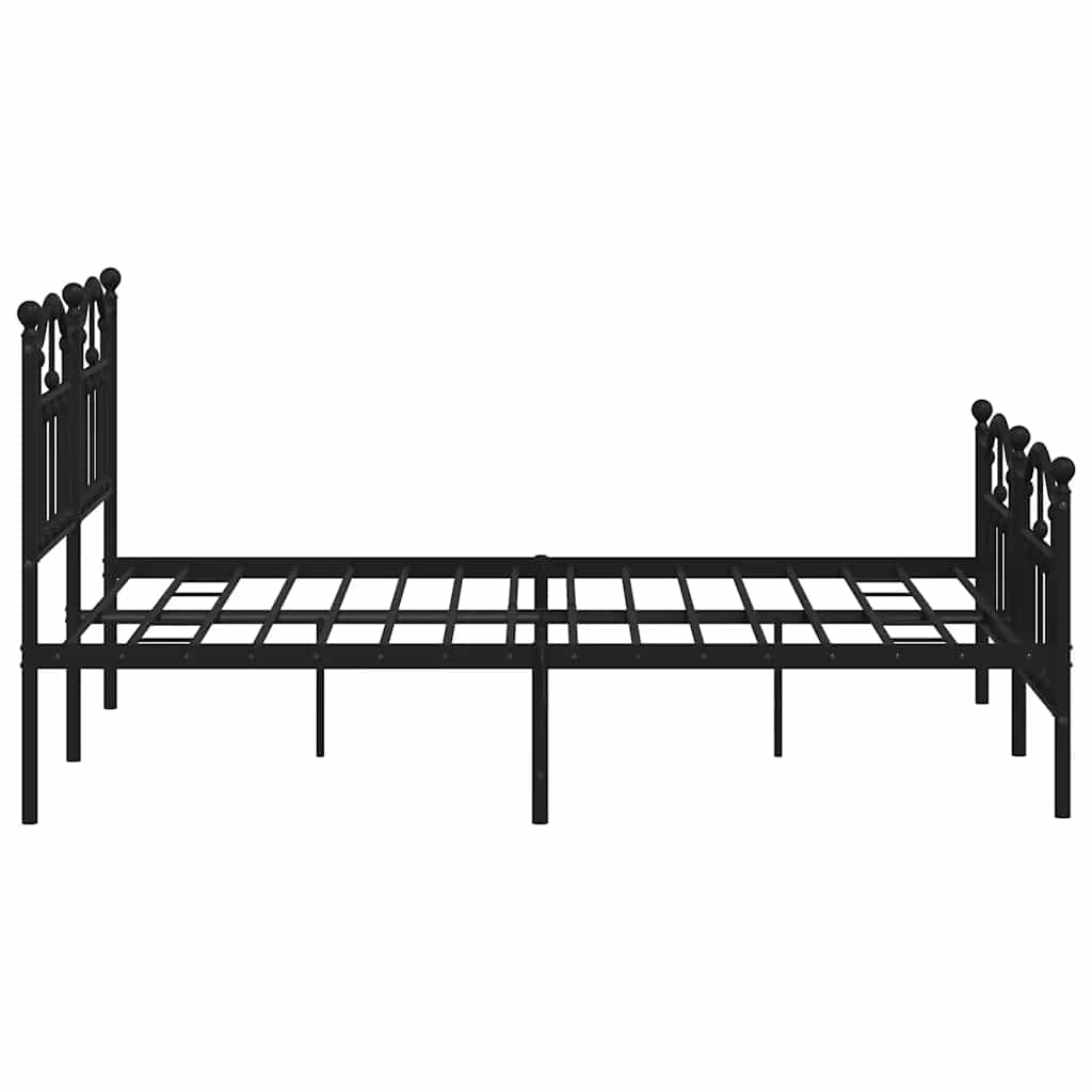 Metalni okvir kreveta uzglavlje i podnožje crni 140x200 cm