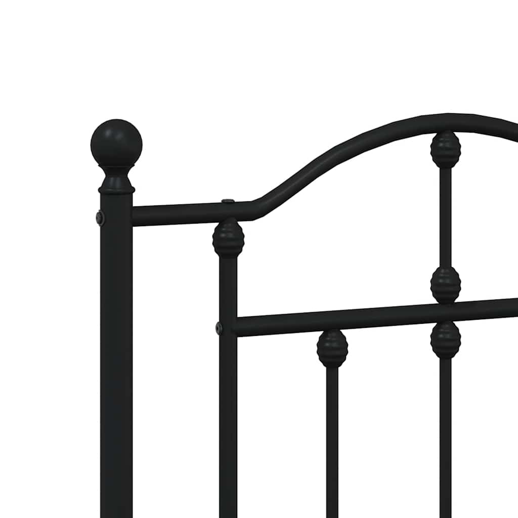 Metalni okvir kreveta uzglavlje i podnožje crni 140x200 cm