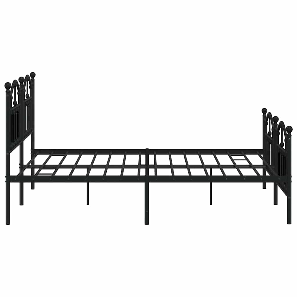 Metalni okvir kreveta uzglavlje i podnožje crni 183x213 cm