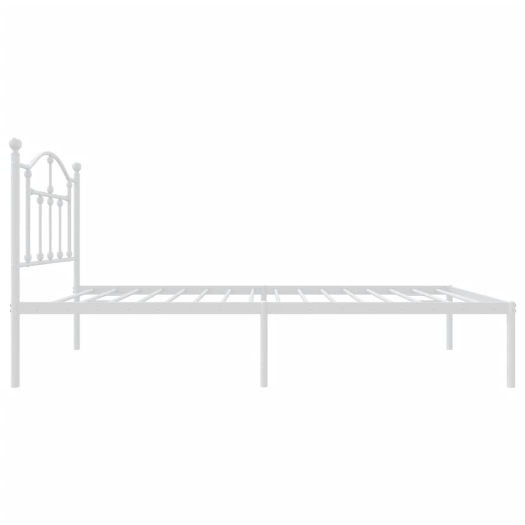 Metalni okvir krevet bez madraca s uzglavljem bijeli 75x190 cm