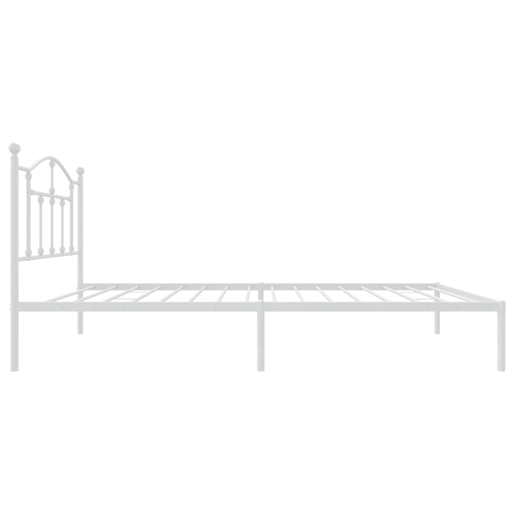 Metalni okvir za krevet s uzglavljem bijeli 80x200 cm