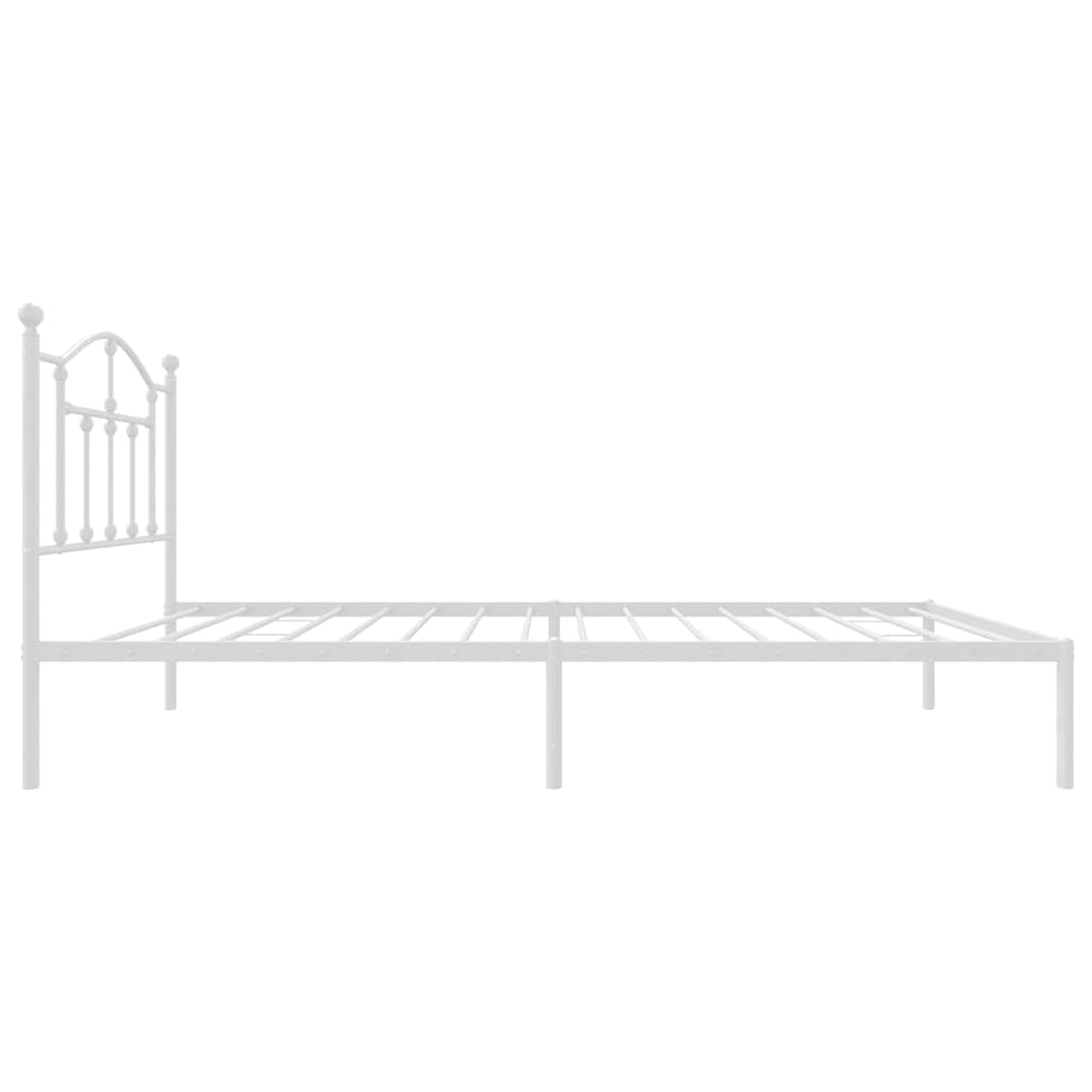 Metalni okvir za krevet s uzglavljem bijeli 90 x 190 cm