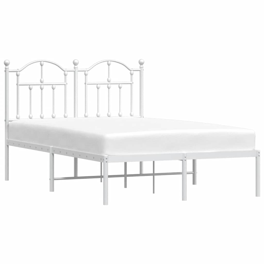 Metalni okvir za krevet s uzglavljem bijeli 120x200 cm