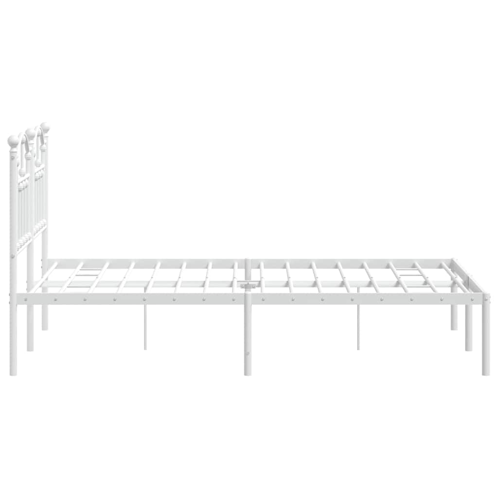 Metalni okvir za krevet s uzglavljem bijeli 120x200 cm