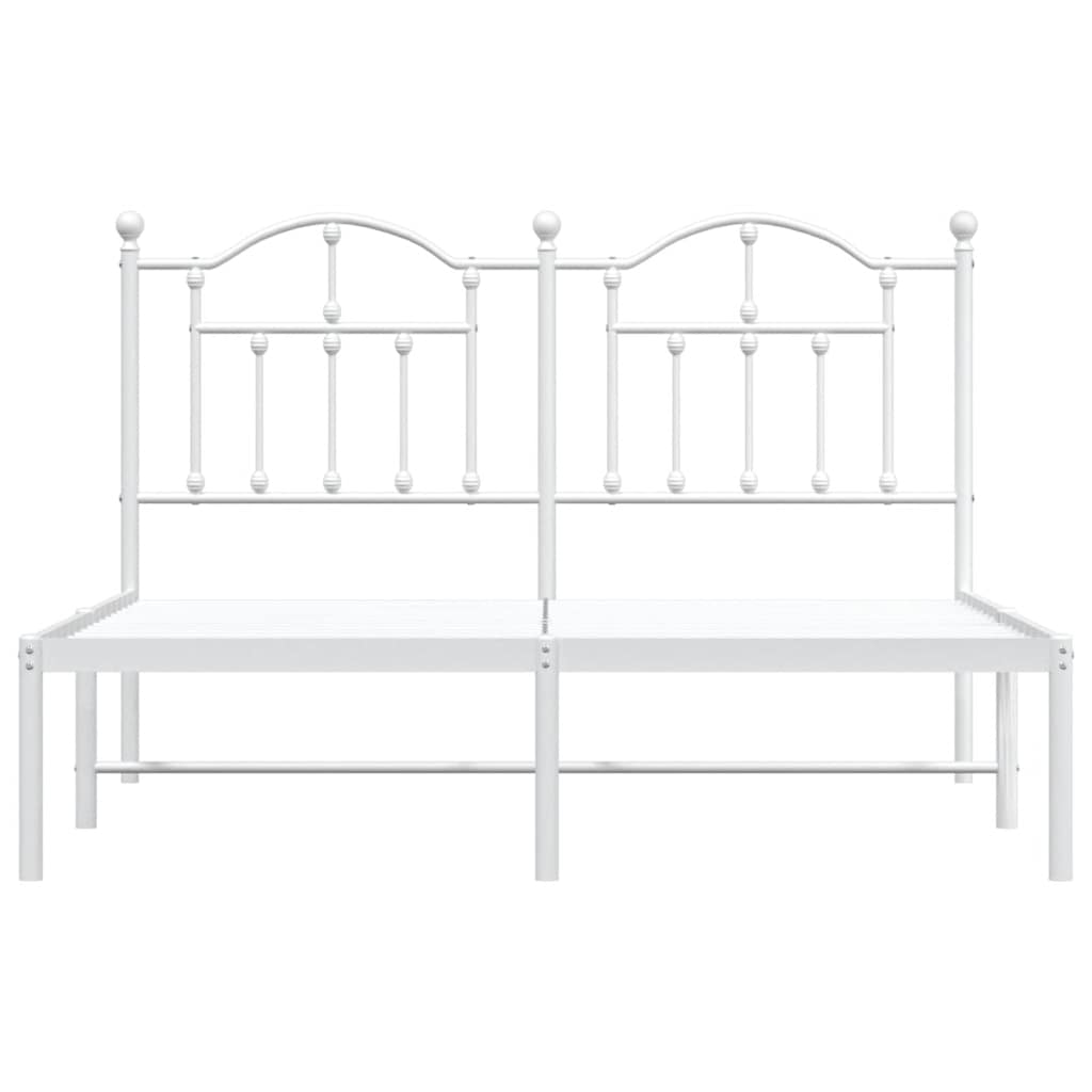 Metalni okvir za krevet s uzglavljem bijeli 140 x 190 cm