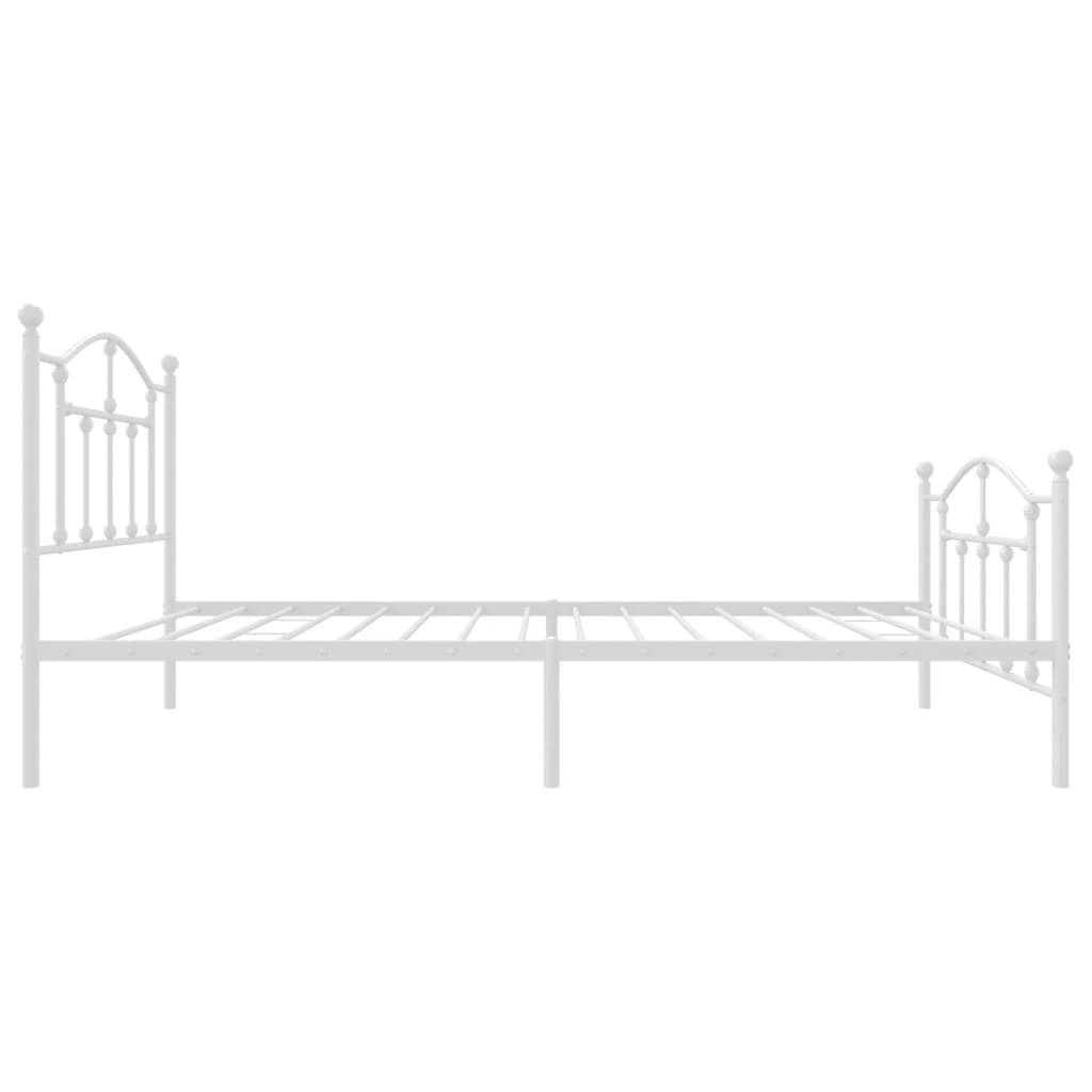 Metalni okvir kreveta uzglavlje i podnožje bijeli 80x200 cm