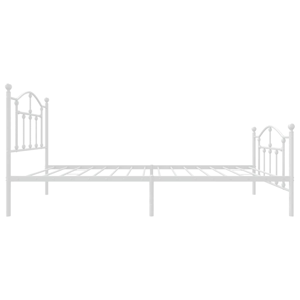 Metalni okvir kreveta uzglavlje i podnožje bijeli 90 x 200 cm