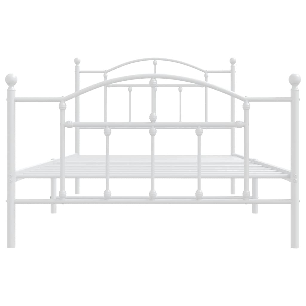Metalni okvir kreveta uzglavlje i podnožje bijeli 100x200 cm