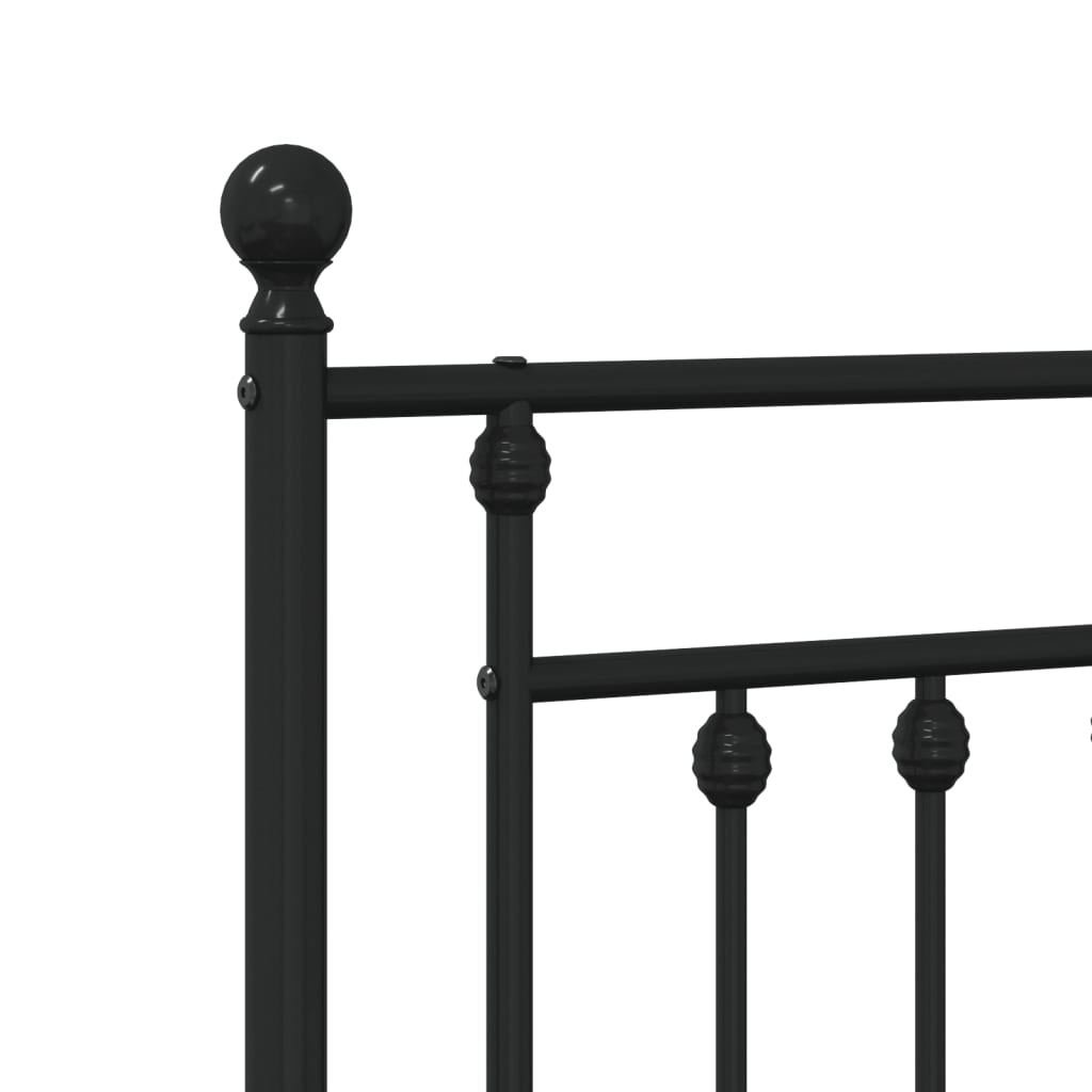 Metalni okvir za krevet s uzglavljem crni 120x190 cm