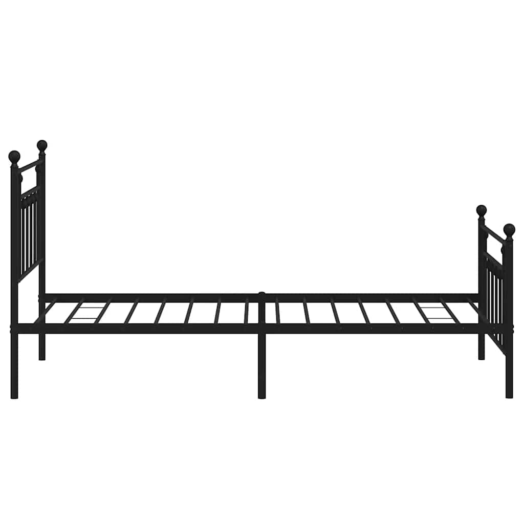 Metalni okvir kreveta uzglavlje i podnožje crni 100x190 cm
