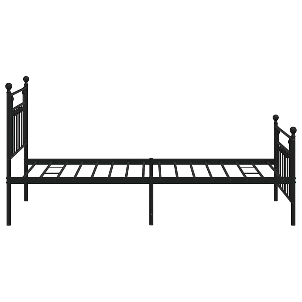 Metalni okvir kreveta uzglavlje i podnožje crni 100x200 cm