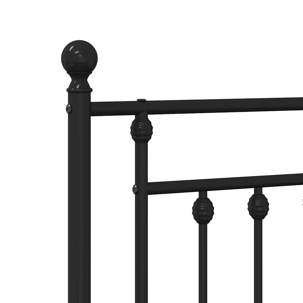 Metalni okvir kreveta uzglavlje i podnožje crni 100x200 cm
