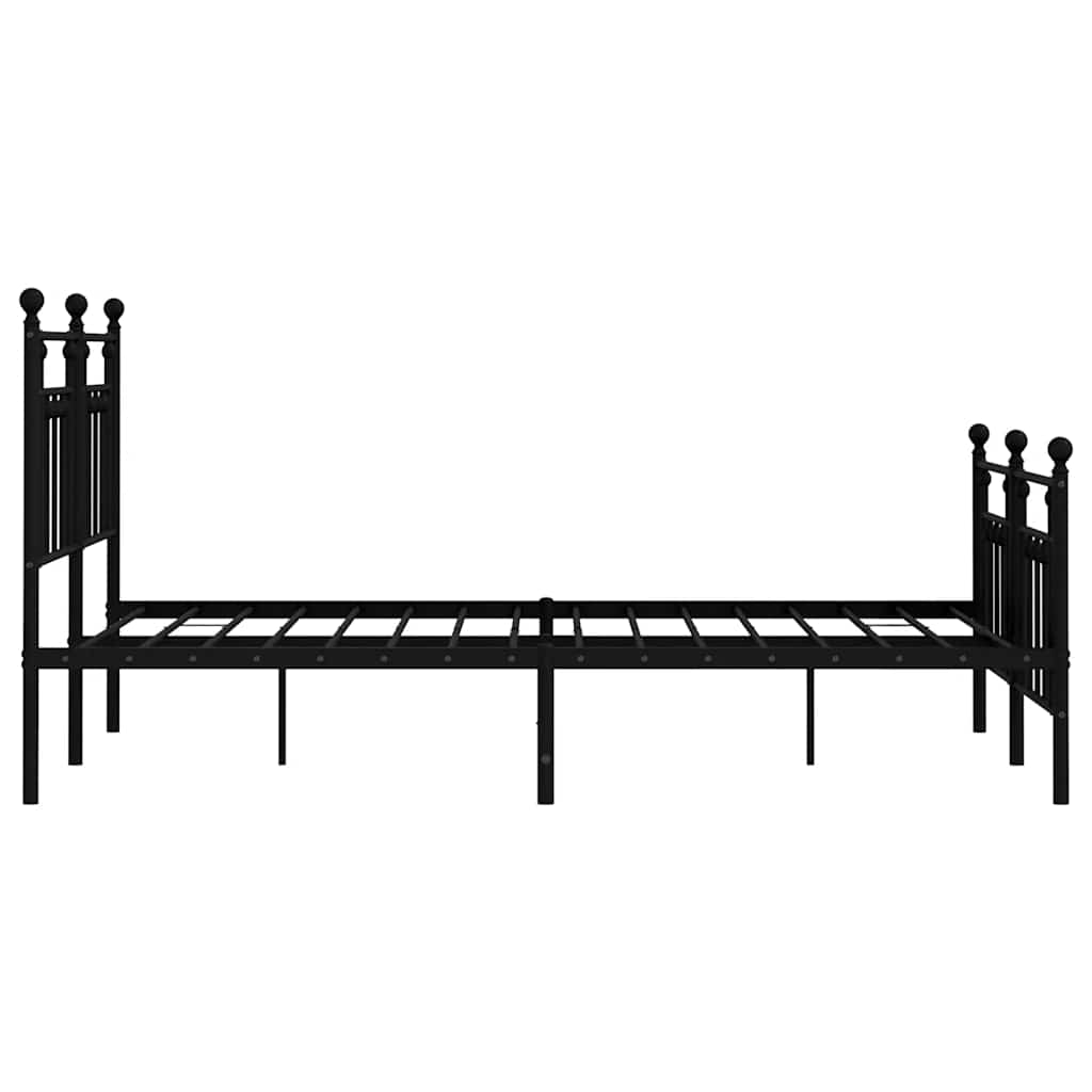 Metalni okvir kreveta uzglavlje i podnožje crni 140x190 cm
