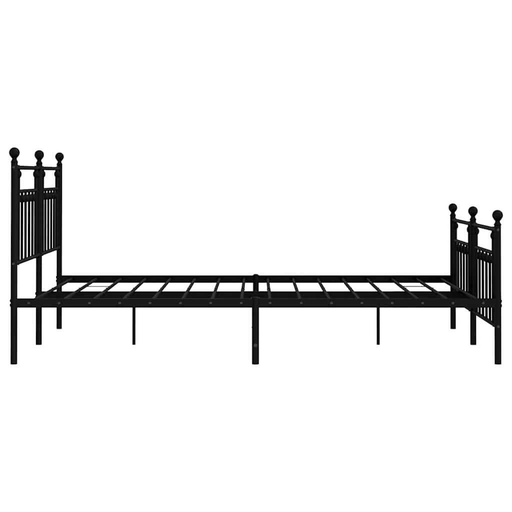 Metalni okvir kreveta uzglavlje i podnožje crni 160x200 cm