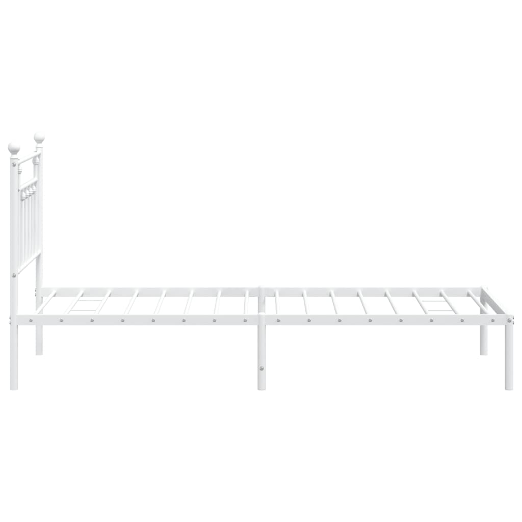 Metalni okvir za krevet s uzglavljem bijeli 80x200 cm