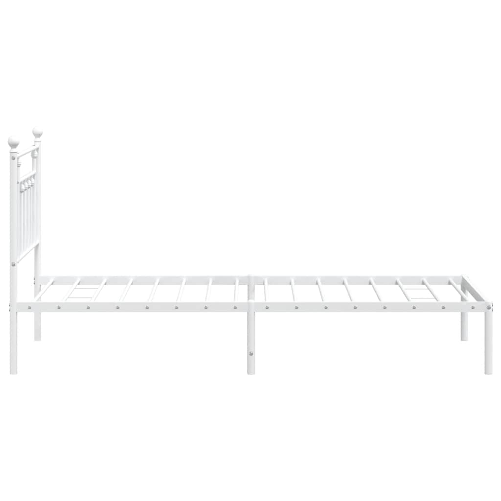 Metalni okvir za krevet s uzglavljem bijeli 90x200 cm