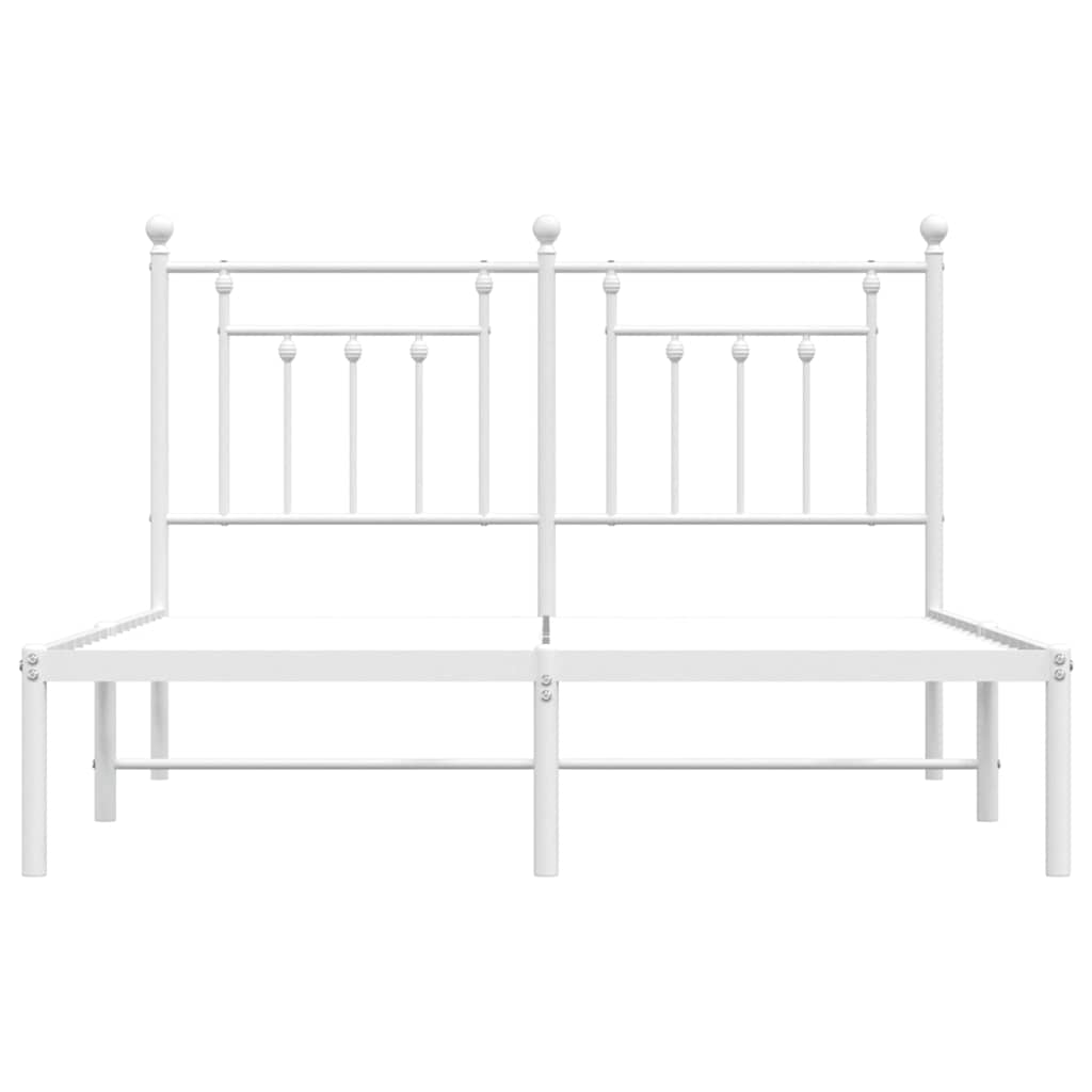 Metalni okvir za krevet s uzglavljem bijeli 140 x 190 cm