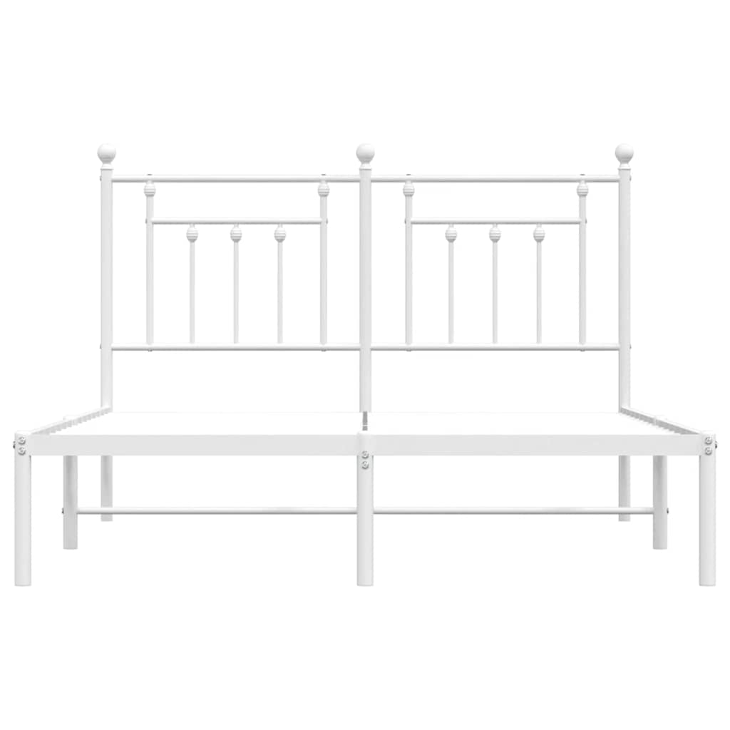 Metalni okvir za krevet s uzglavljem bijeli 140 x 190 cm