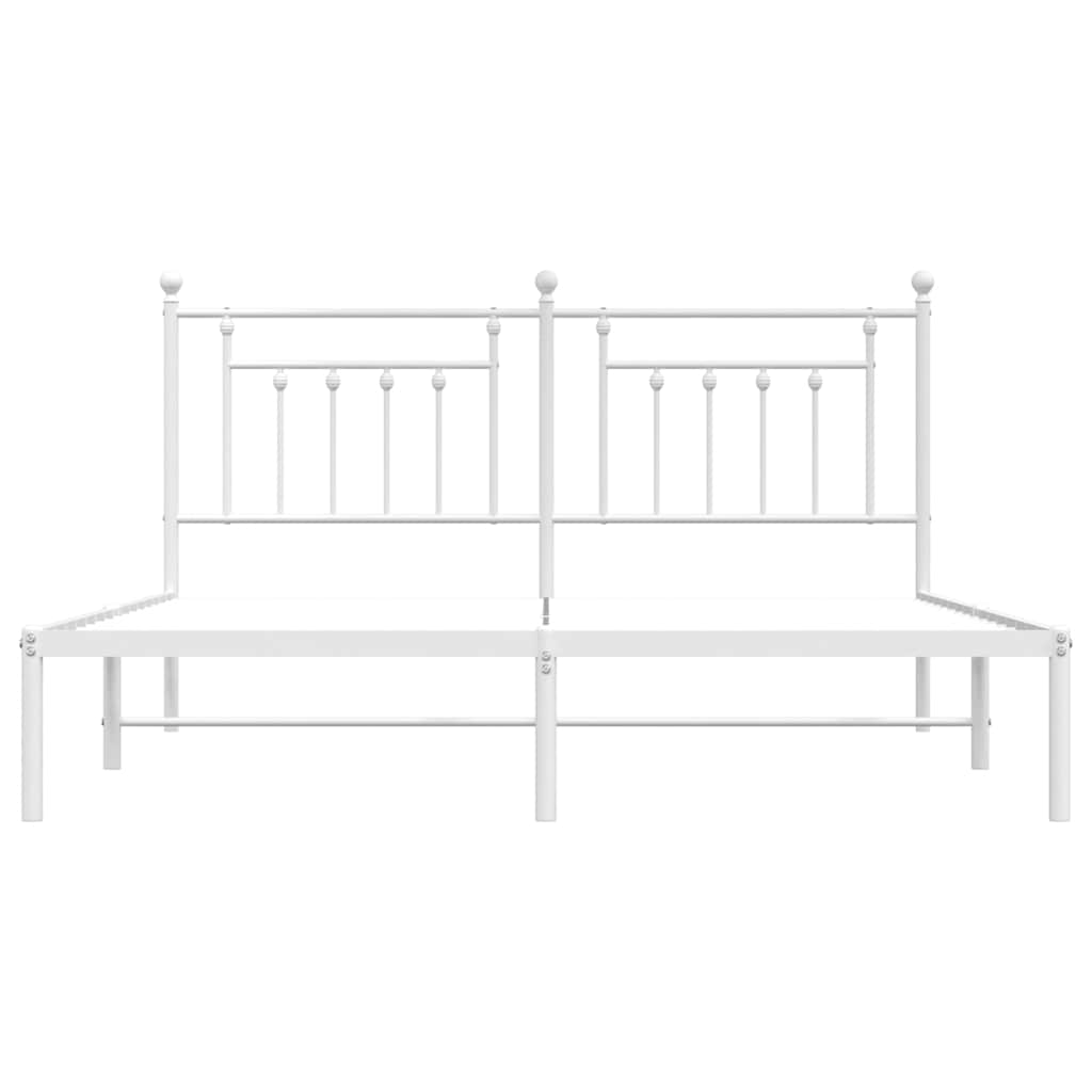 Metalni okvir za krevet s uzglavljem bijeli 183x213 cm