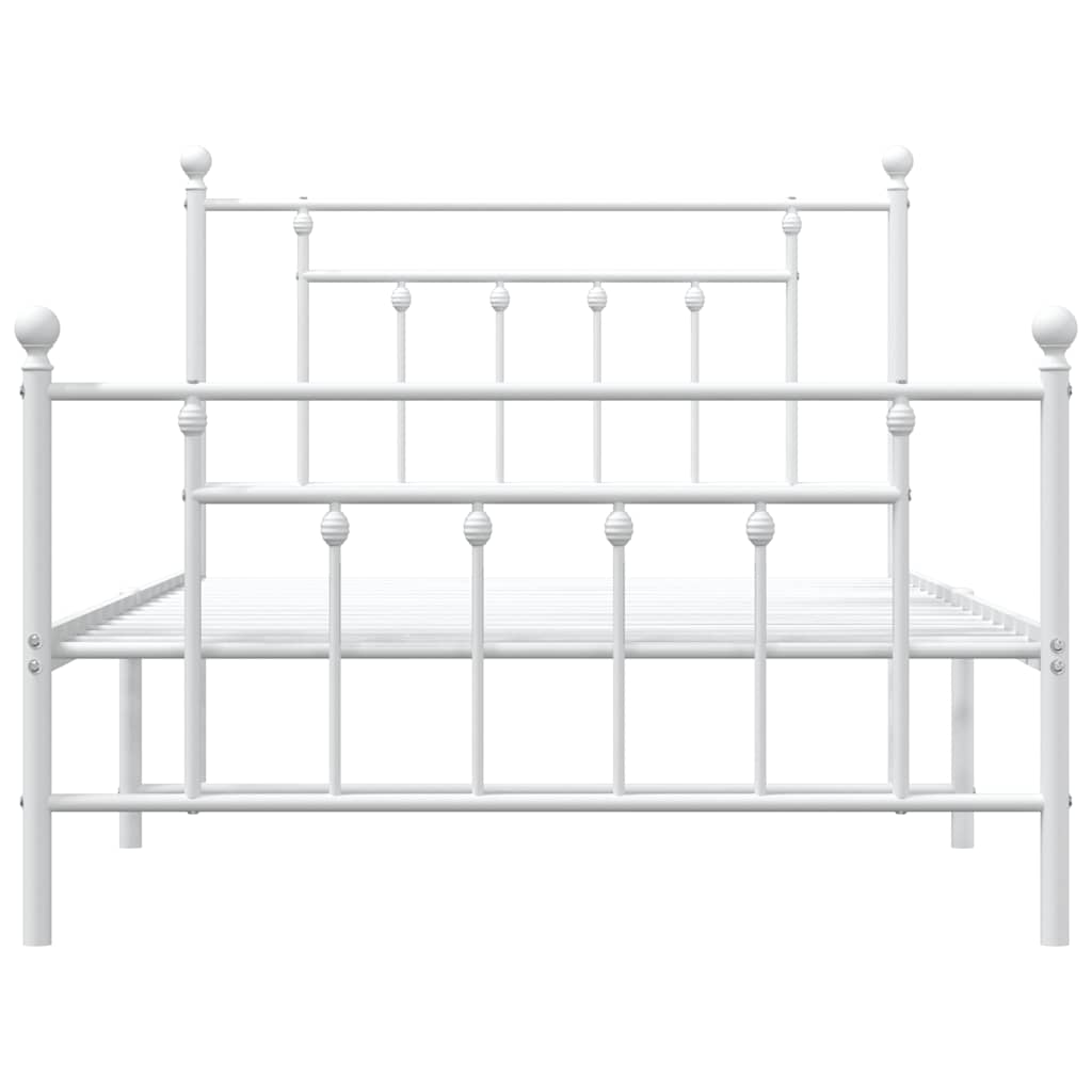 Metalni okvir kreveta uzglavlje i podnožje bijeli 100x200 cm