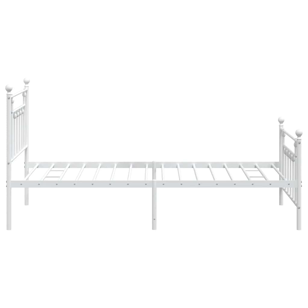 Metalni okvir kreveta uzglavlje i podnožje bijeli 100x200 cm