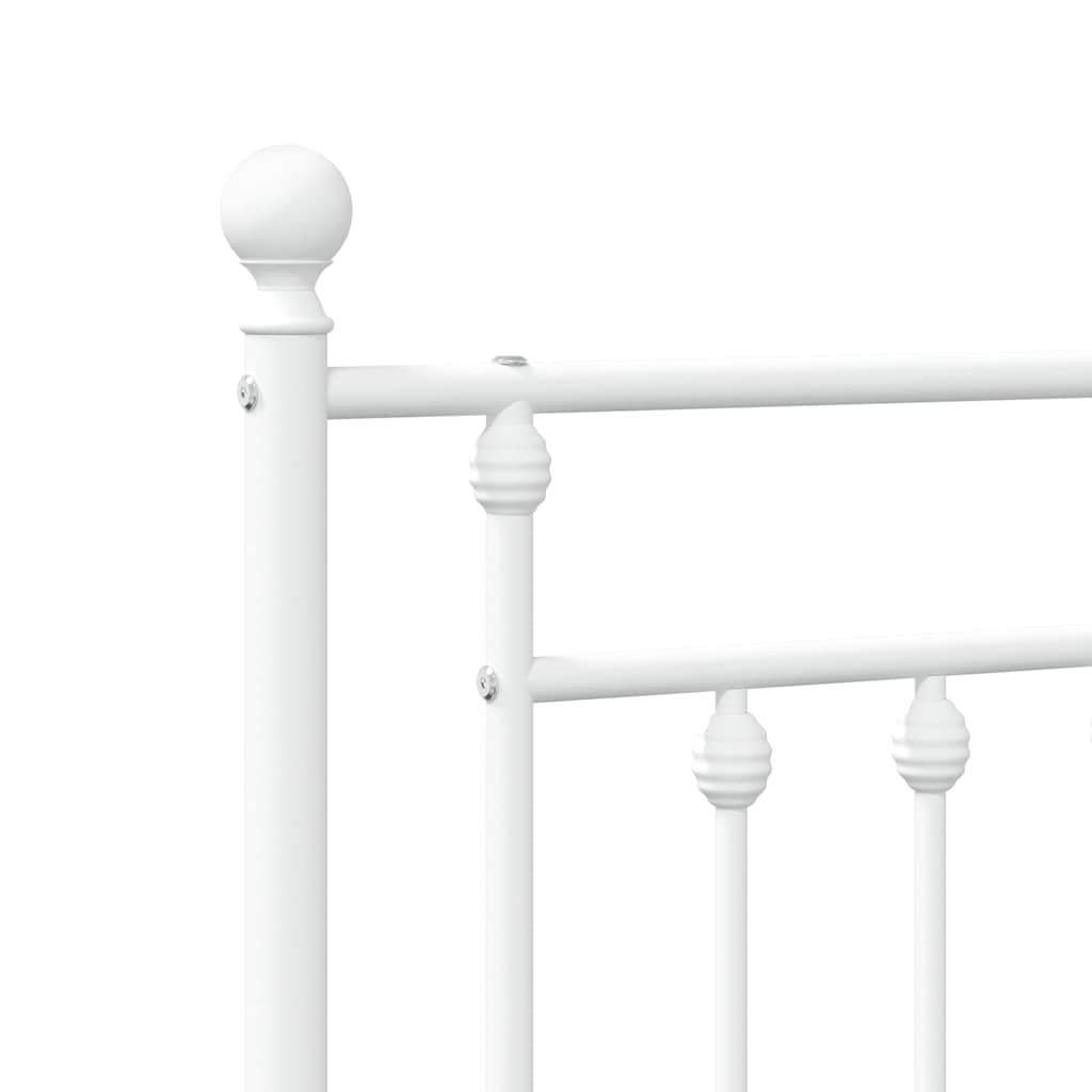 Metalni okvir kreveta uzglavlje i podnožje bijeli 100x200 cm