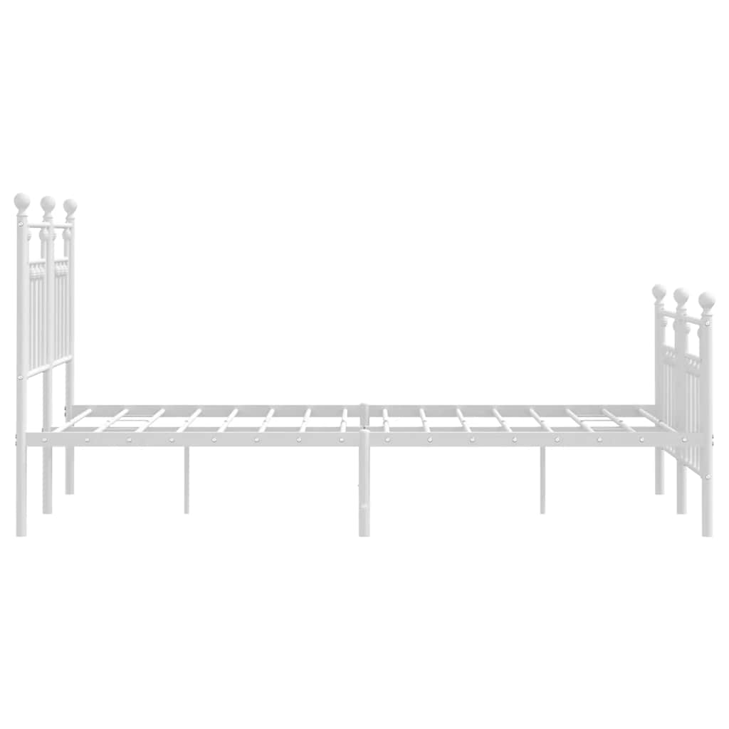 Metalni okvir kreveta uzglavlje i podnožje bijeli 120x200 cm
