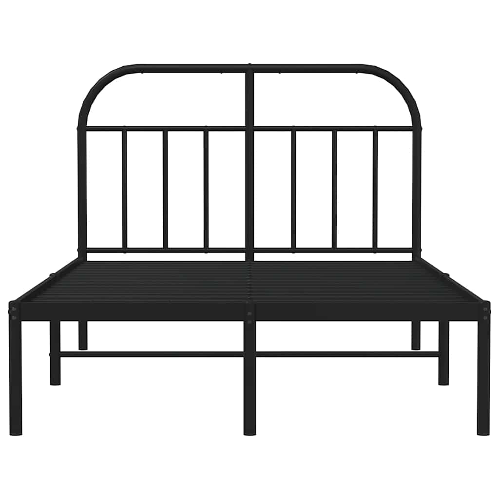 Metalni okvir za krevet s uzglavljem crni 120x200 cm