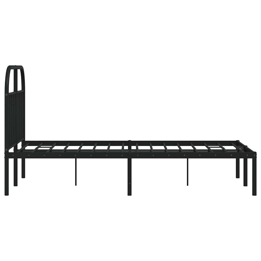 Metalni okvir za krevet s uzglavljem crni 120x200 cm