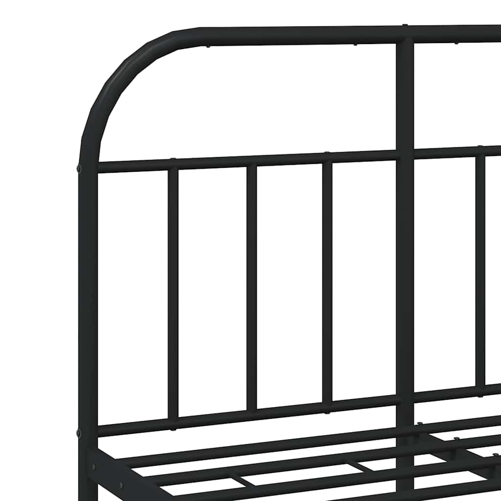 Metalni okvir za krevet s uzglavljem crni 120x200 cm