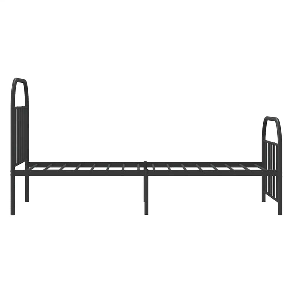 Metalni okvir kreveta uzglavlje i podnožje crni 90x190 cm