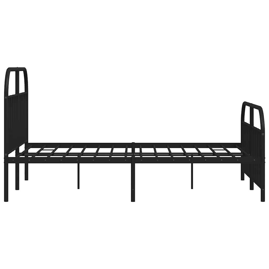 Metalni okvir kreveta uzglavlje i podnožje crni 160x200 cm