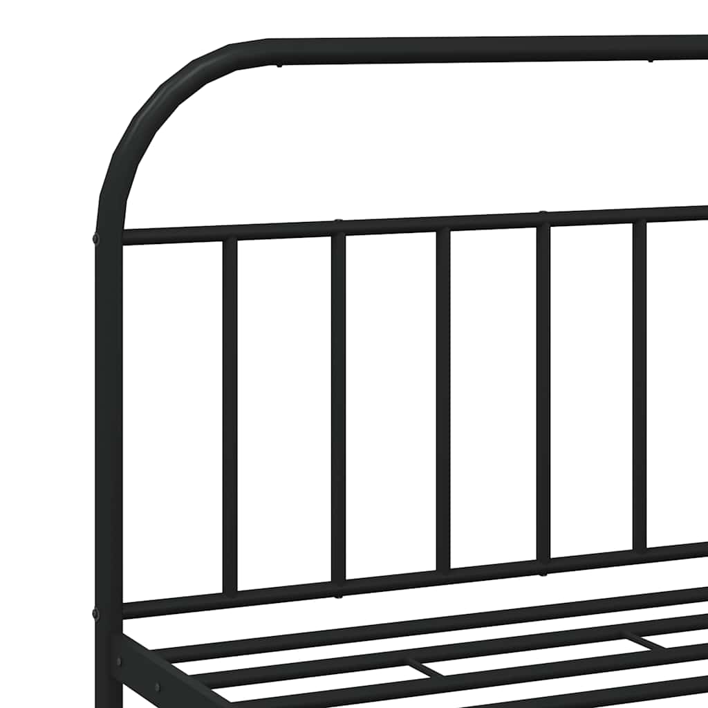 Metalni okvir kreveta uzglavlje i podnožje crni 160x200 cm