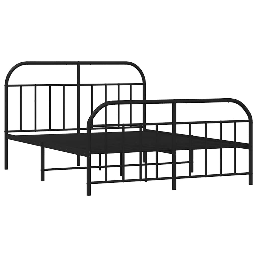 Metalni okvir kreveta uzglavlje i podnožje crni 183x213 cm