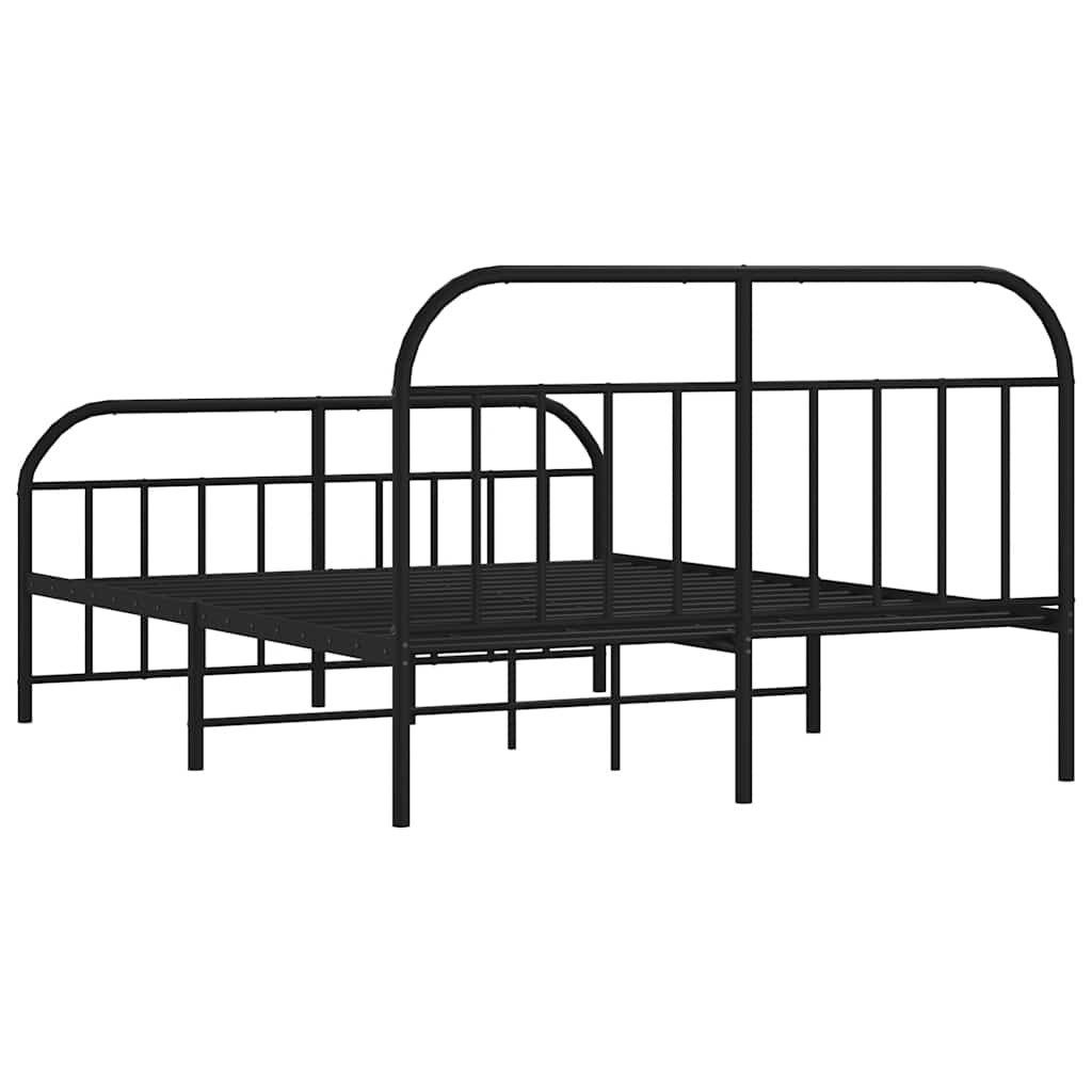 Metalni okvir kreveta uzglavlje i podnožje crni 183x213 cm