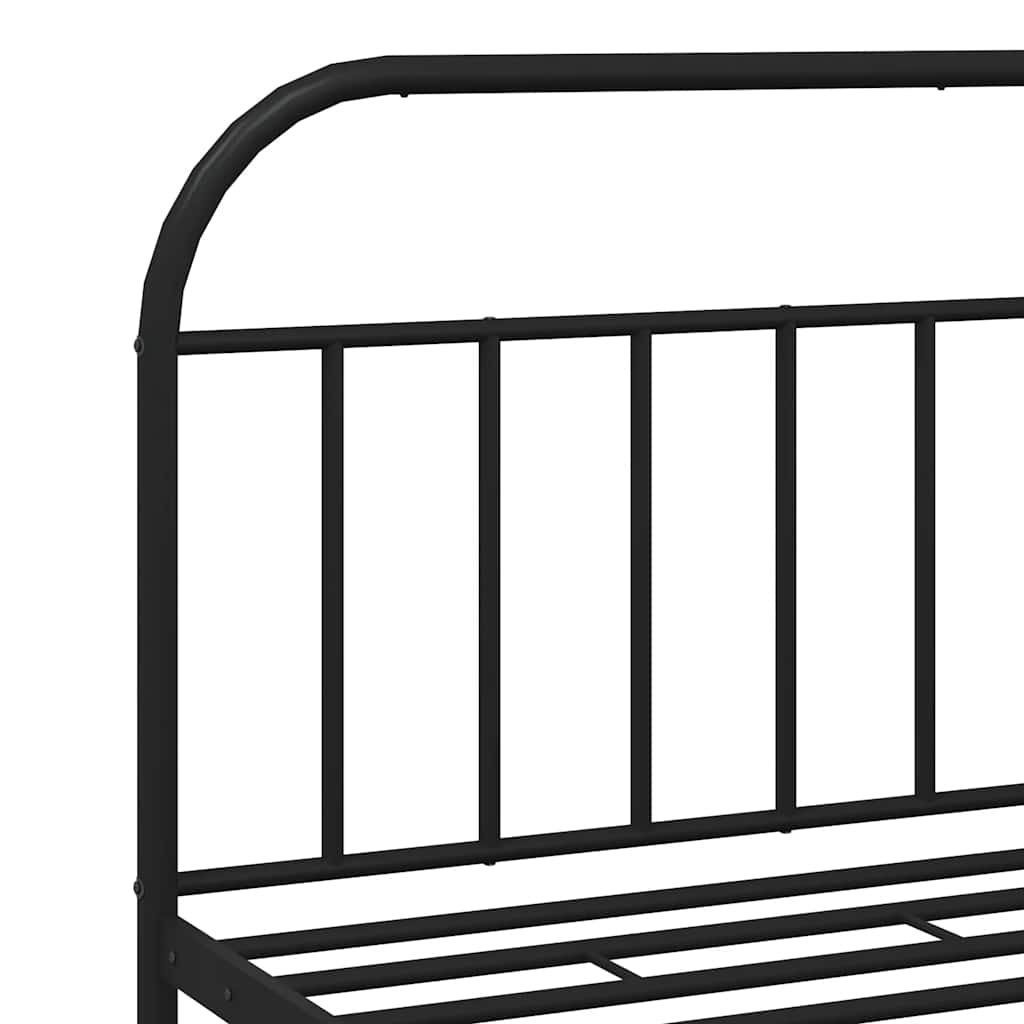 Metalni okvir kreveta uzglavlje i podnožje crni 183x213 cm